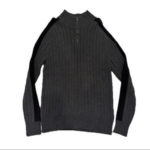 Calvin Klein Pullover Sweater Men's Size Large Grey 1/4 Quarter Zip  -Excellent